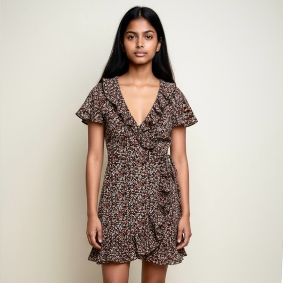 Ditsy Floral Surplus Mini Dress Cowgirl Dress - Size M - Picture 1 of 11